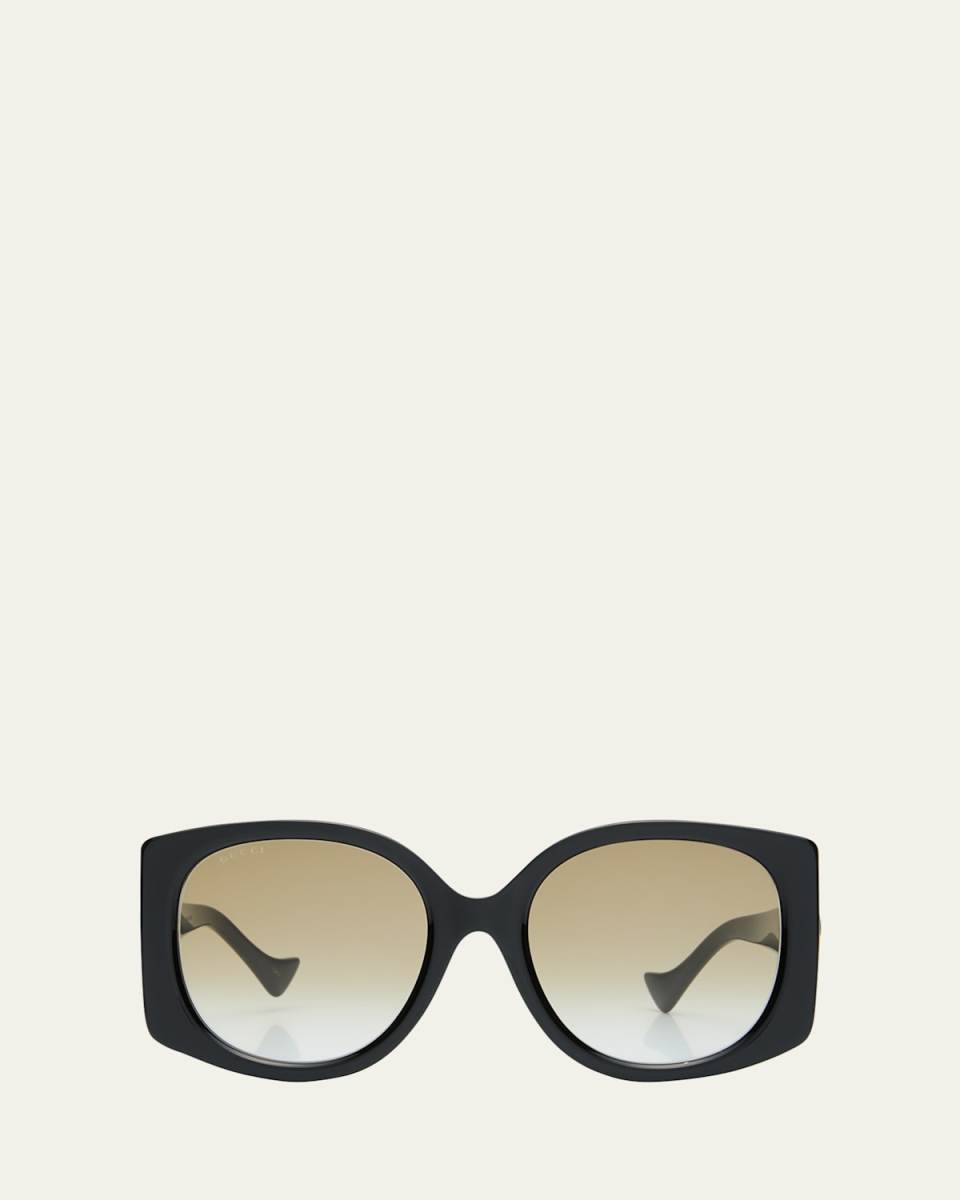 Raised Interlocking GG Acetate Butterfly Sunglasses